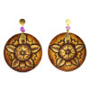 13 Aretes-Broquel Pirograbado