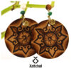 38 Aretes-Broquel Pirograbado
