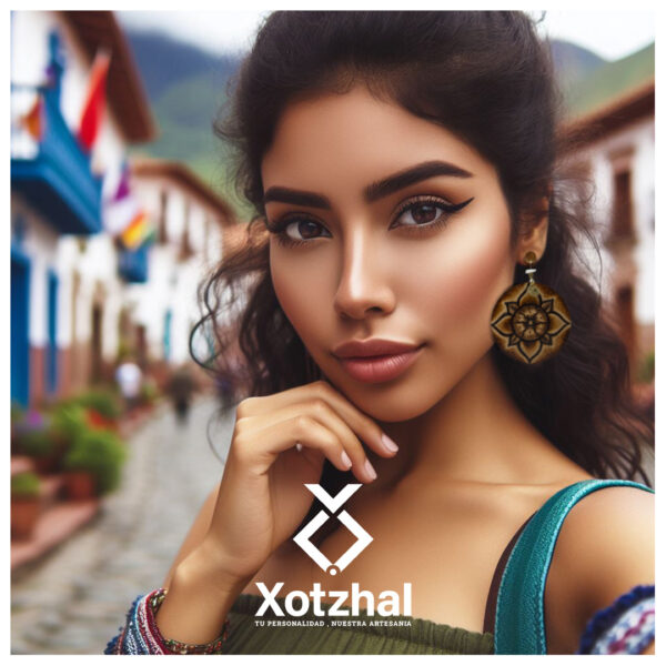 57 Aretes-Broquel Pirograbado