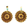 64 Aretes-Broquel Pirograbado