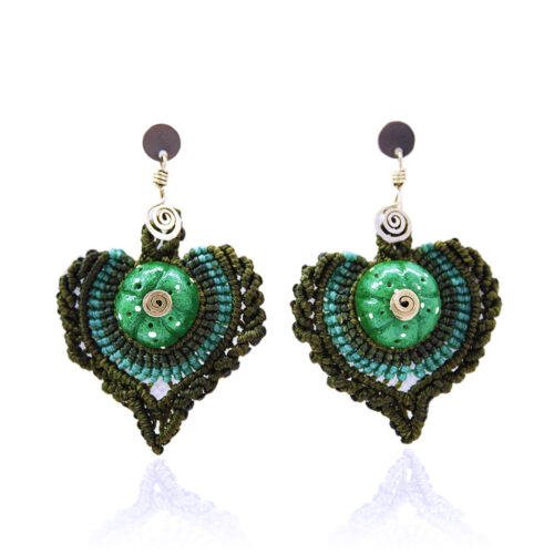 Aretes-Broquel Macramé