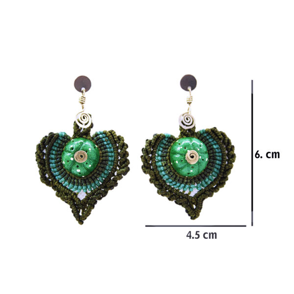 2 Aretes-Broquel Macramé