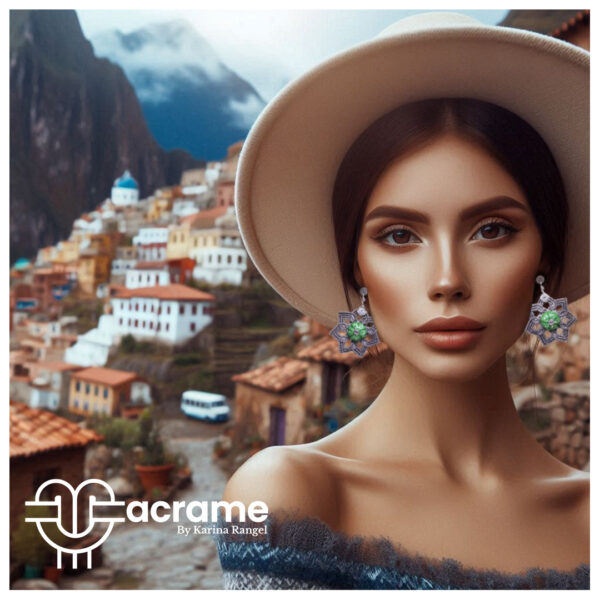 20 Aretes-Broquel Macrame