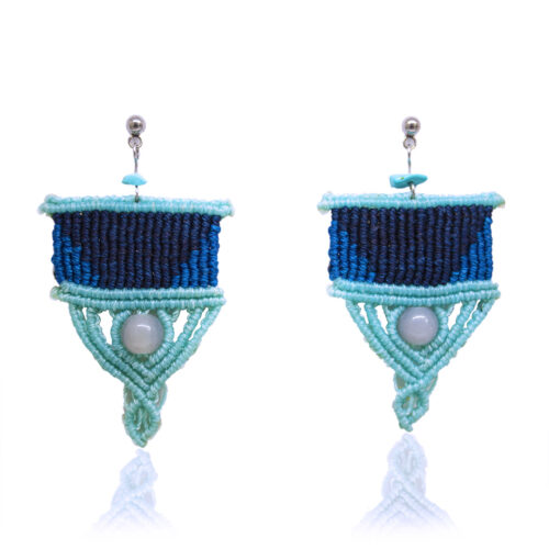 Aretes-Broquel Macrame