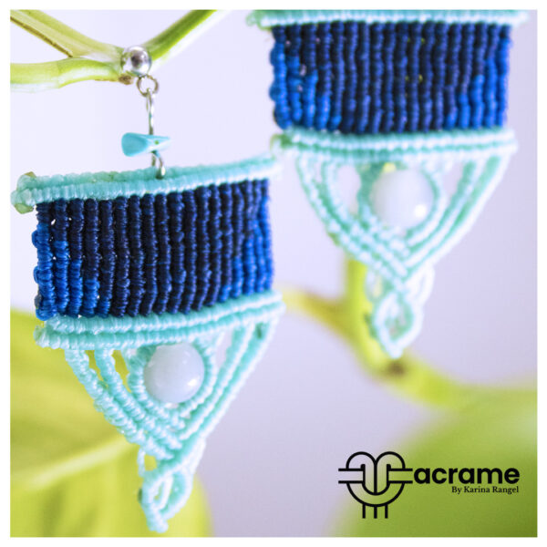 24 Aretes-Broquel Macrame