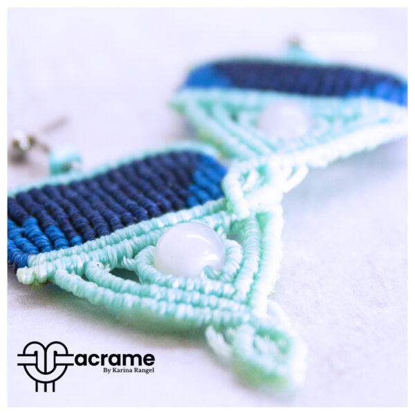 25 Aretes-Broquel Macrame