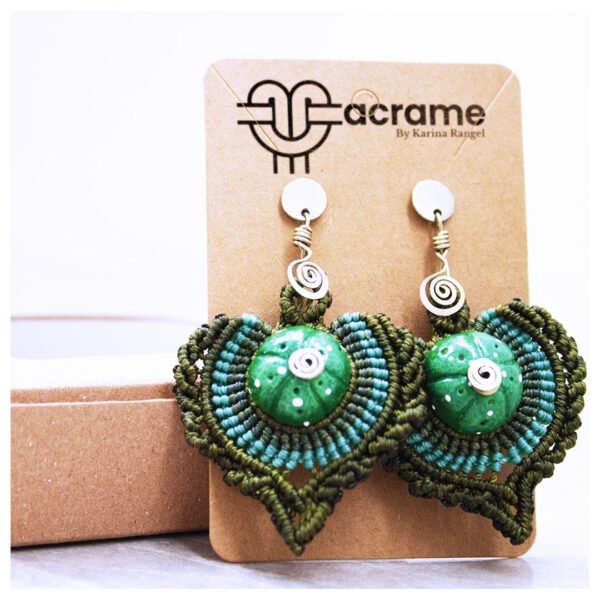 3 Aretes-Broquel Macramé