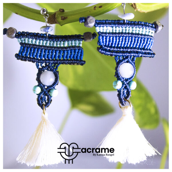 30 Aretes-Broquel Macrame