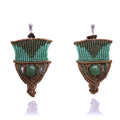 37 Aretes-Broquel Macrame