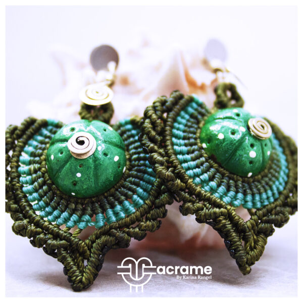 4 Aretes-Broquel Macramé