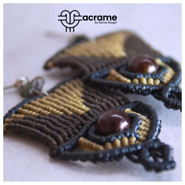 47 Aretes-Broquel Macrame