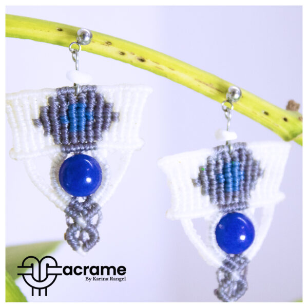 52 Aretes-Broquel Macrame