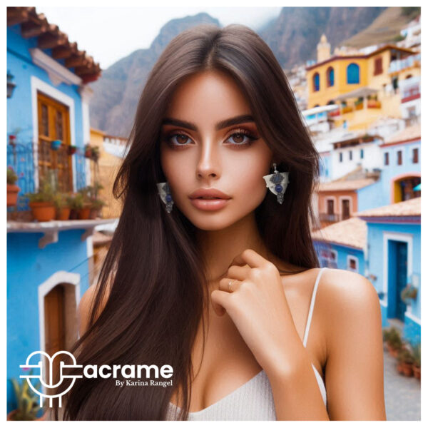 54 Aretes-Broquel Macrame