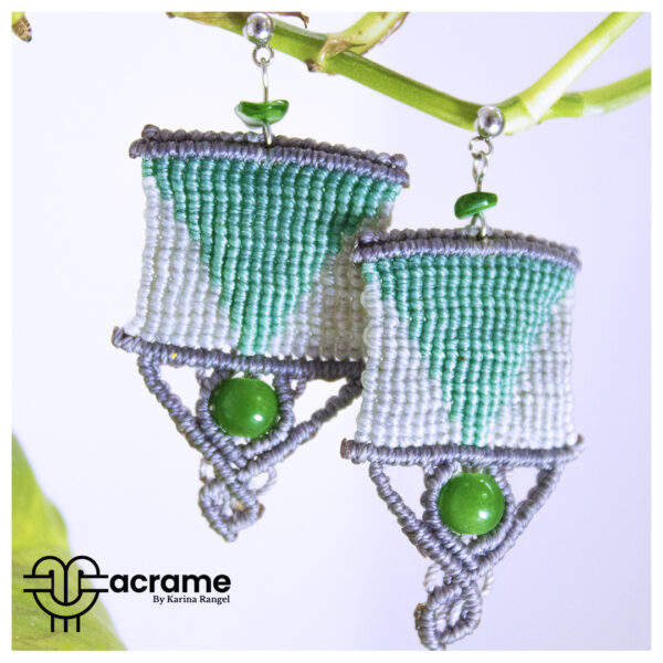 58 Aretes-Broquel Macrame