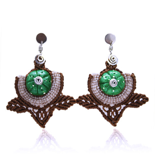 Aretes-Broquel Macrame