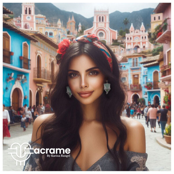 60 Aretes-Broquel Macrame