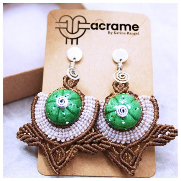 8 Aretes-Broquel Macrame