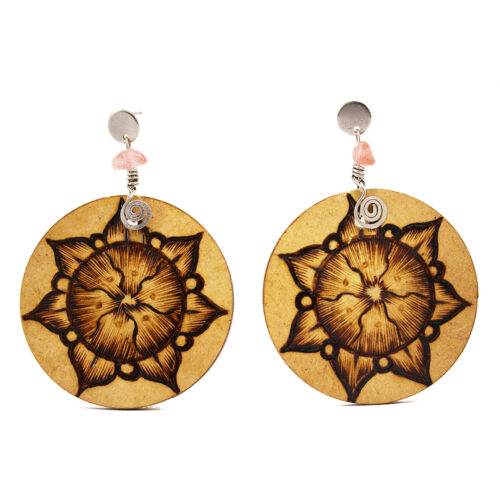 82 Aretes-Broquel Pirograbado