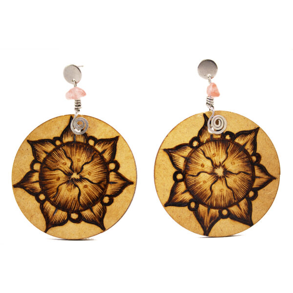 82 Aretes-Broquel Pirograbado