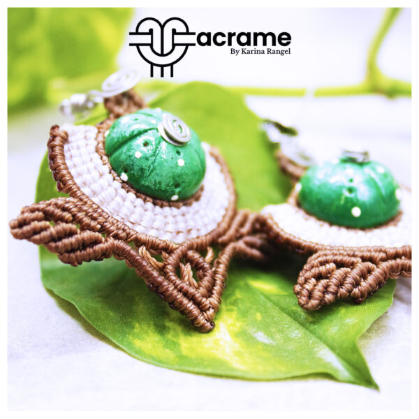9 Aretes-Broquel Macrame